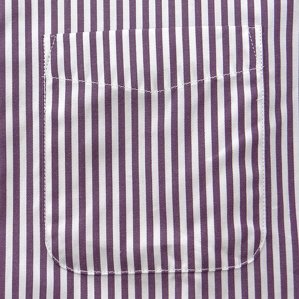新品 BEAMS監修 モアレス SOMELOS ストライプ タブカラー ドレス シャツ LL 白 紫 【I45407】 春秋 メンズ MORLES ラウンドカラー SLIM B_画像6