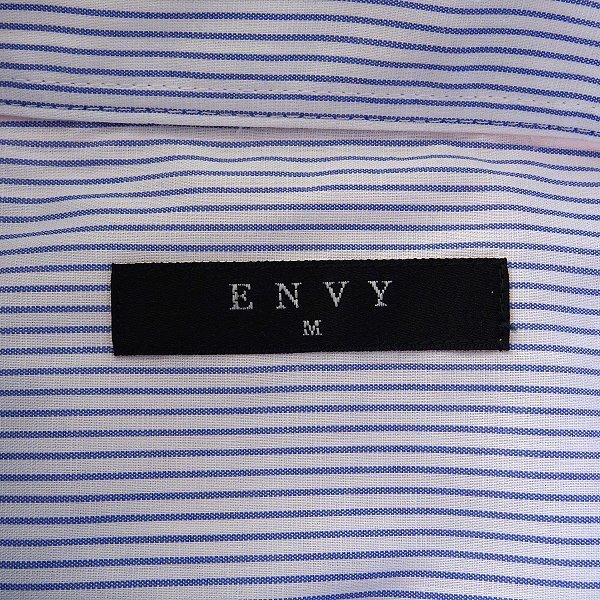 新品 山喜 エンビオム ストレッチ ファインクロス ドレス シャツ L 青白 【HJD558_74】 ENVY HOMME メンズ 長袖 吸水速乾 イージーケア_画像8