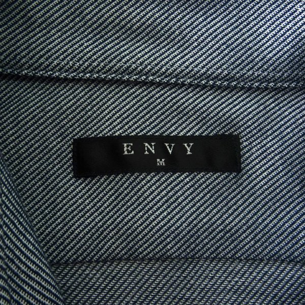 新品 山喜 エンビオム トリコット ニット ジャージー カッタウェイ シャツ L 紺白 【HJW409_72】 ENVY HOMME メンズ 長袖 イージーケア_画像9