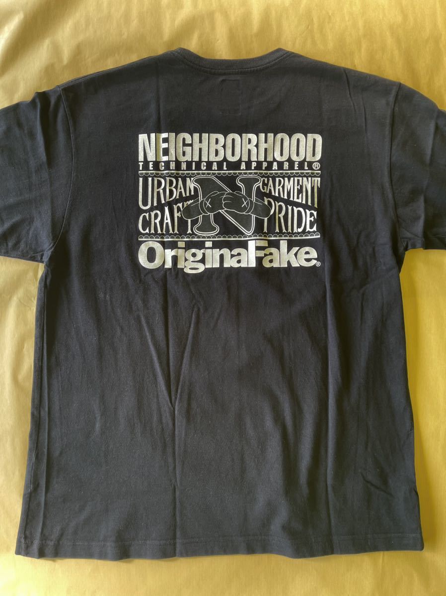★ 【 XL 】 NEIGHBORHOOD × OriginaFake TEE KAWS / ネイバーフッド オリジナルフェイク カウズ Tシャツ 4 USED_画像2