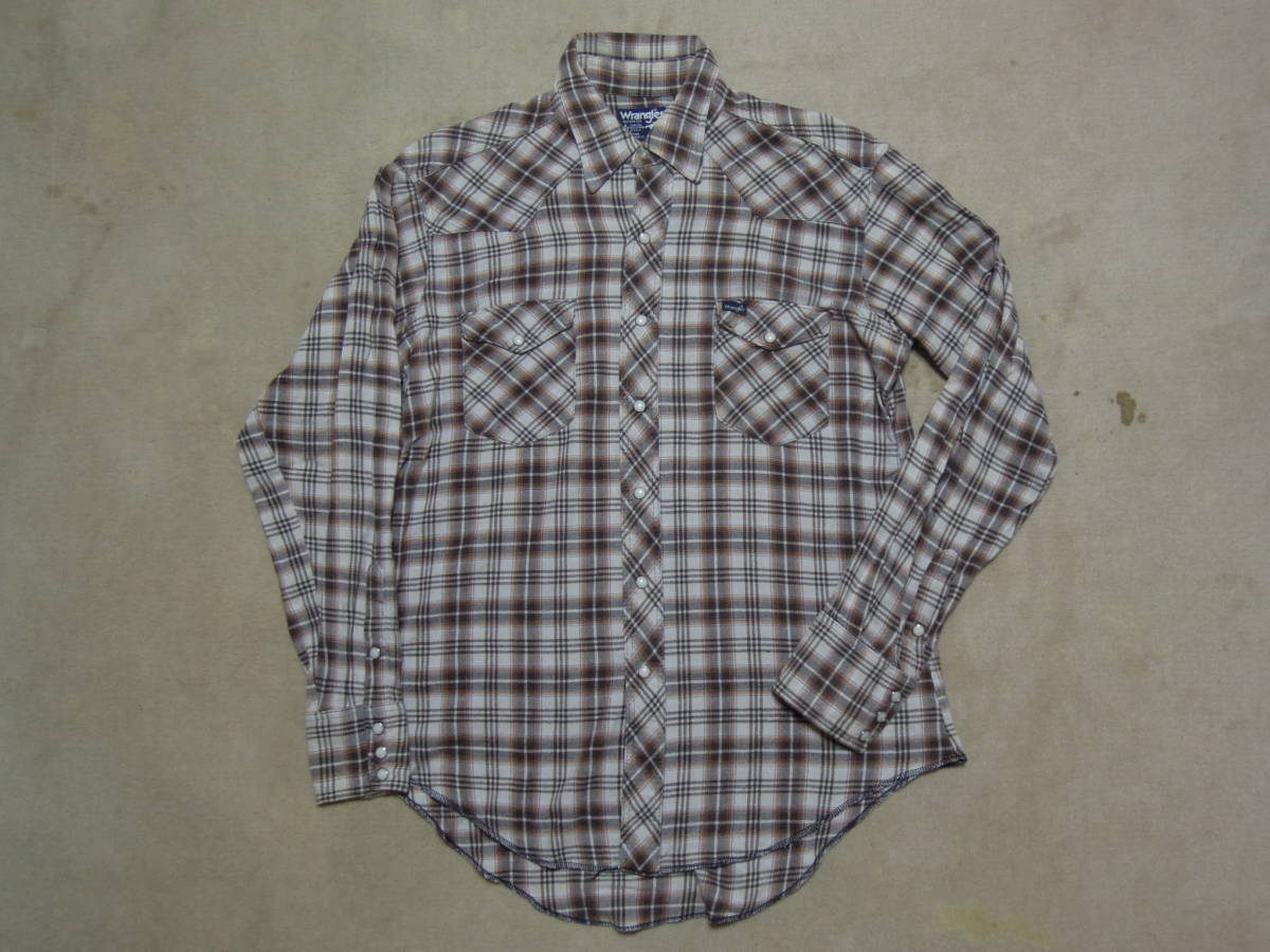 70～80's USA製 ラングラー ウエスタンシャツ ネルシャツ wrangler アメリカ製