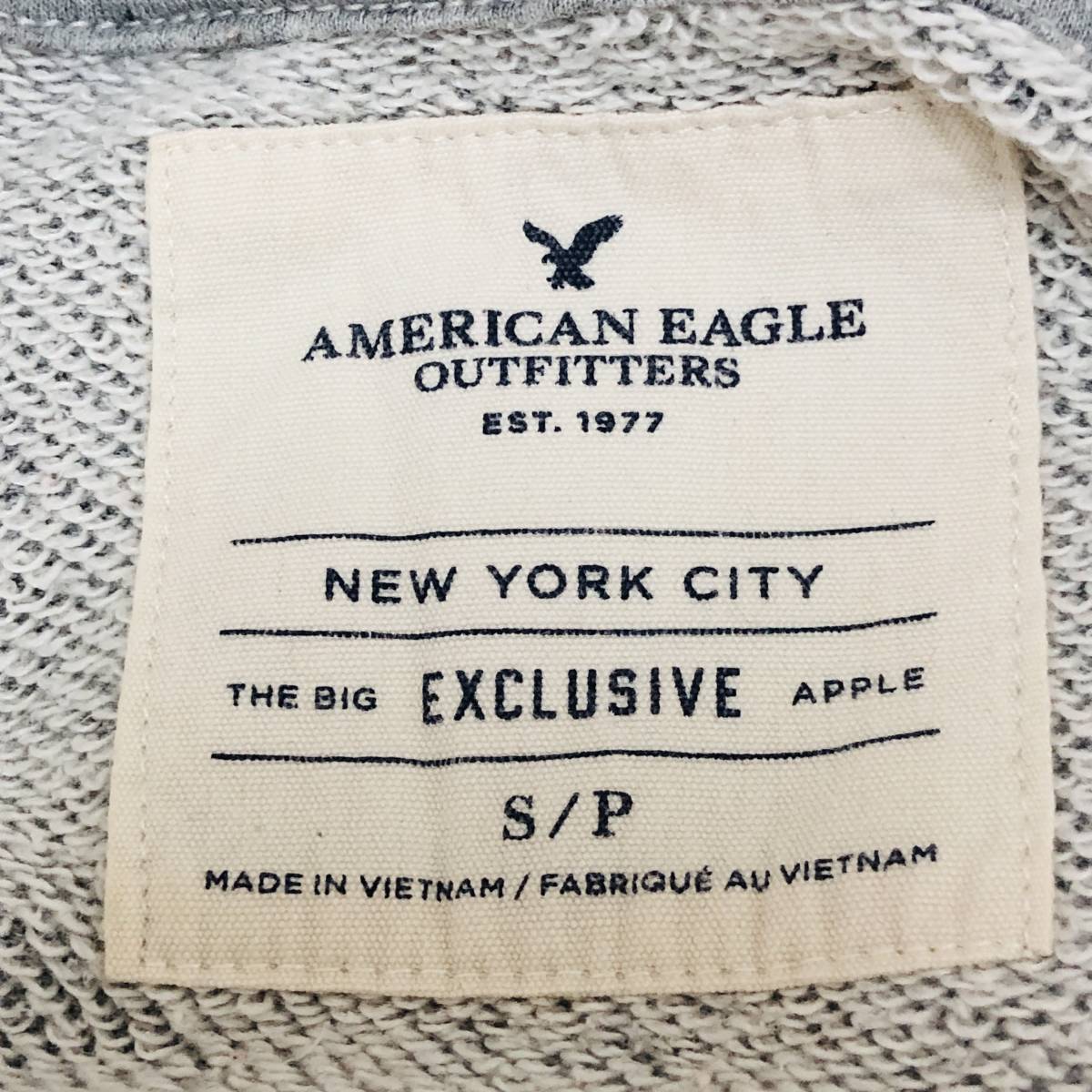 k1467 AMERICAN EAGLE アメリカンイーグル パーカー プルオーバー 長袖 コットン混 S グレー レディース シンプルデイリーカジュアル _画像8