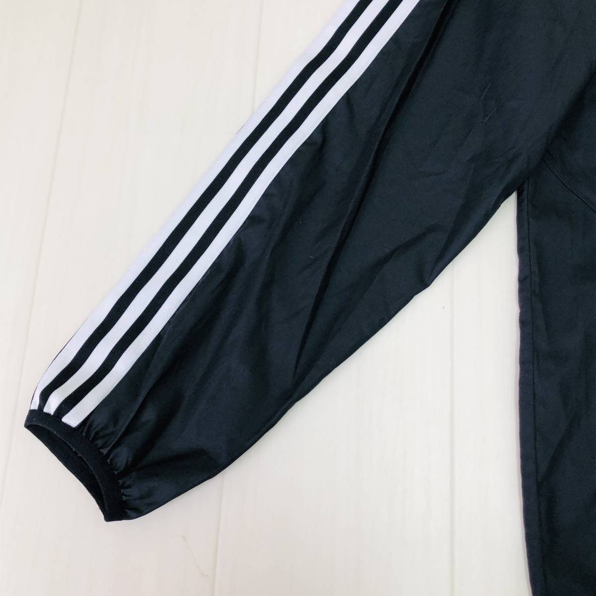 k1494 美品 adidas アディダス clima365 ウィンドプルオーバー 大きいサイズ サイズ0 黒 青 ストライプ メンズ スポーティチックスタイル _画像10