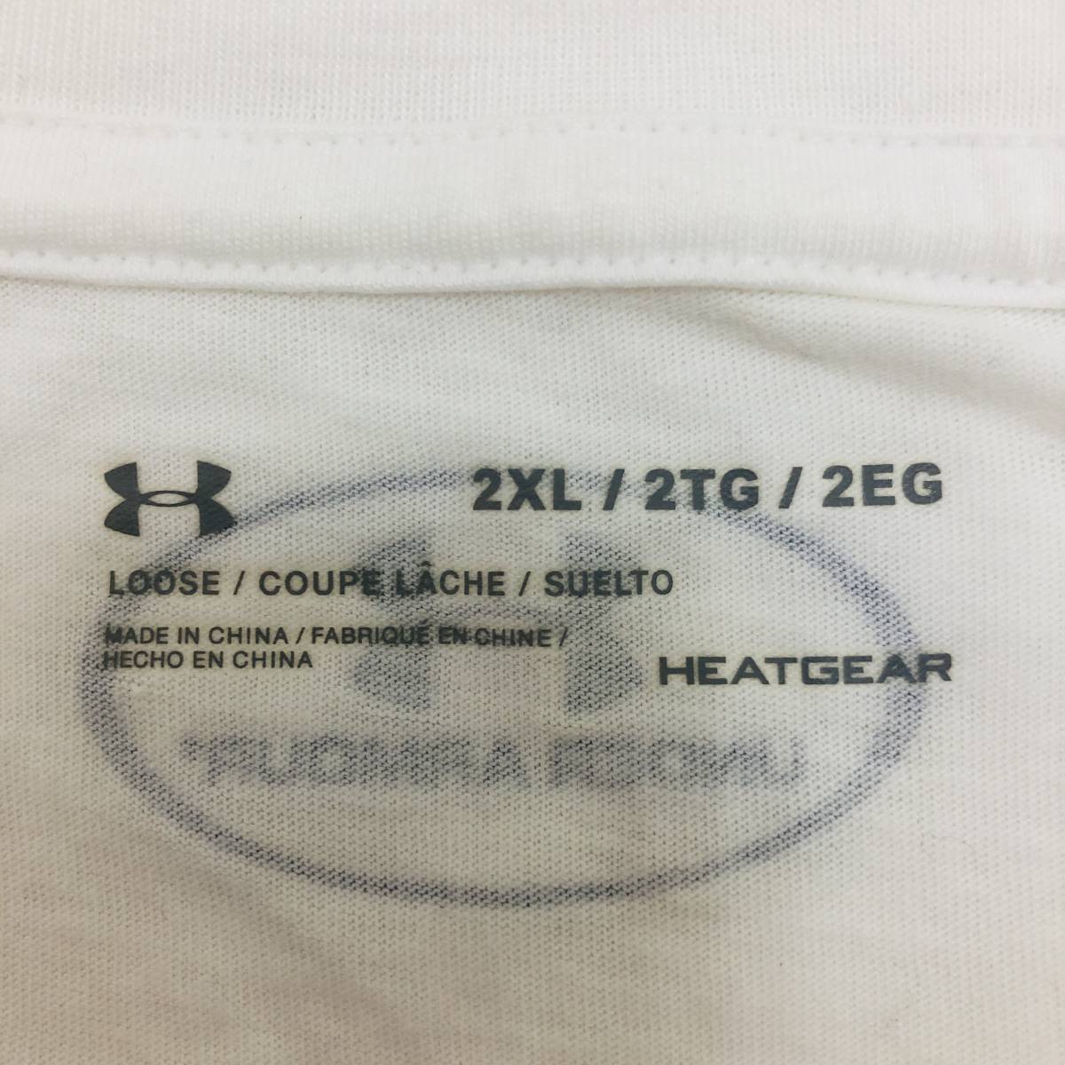 k1561 UNDER ARMOUR アンダーアーマー Tシャツ 半袖 コットン混 ロゴプリント 2XL 白 メンズ カジュアル 万能 スポーティチックスタイル _画像8