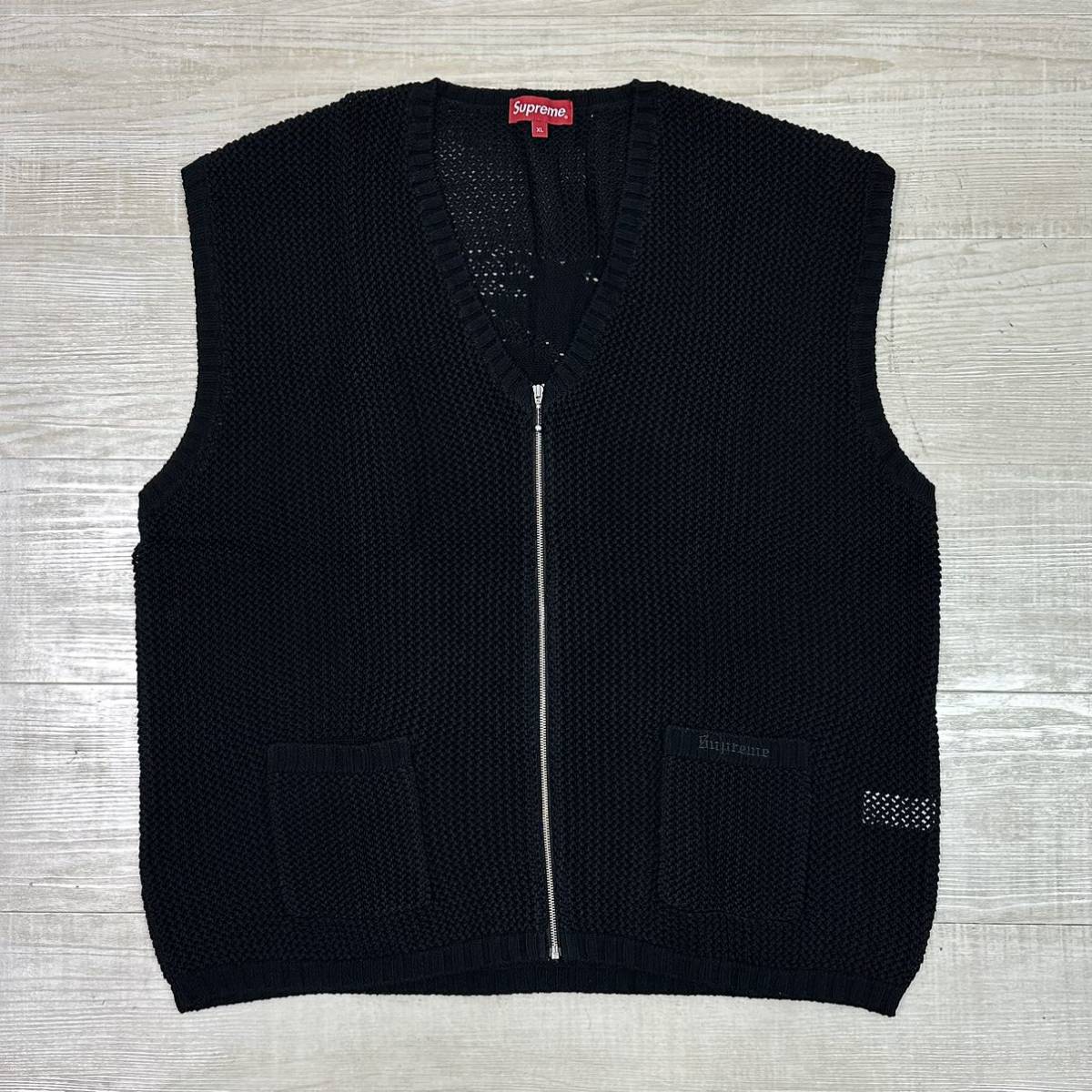 23ss 2023 未使用 Supreme Dragon Zip Up Sweater Vest シュプリーム ドラゴン ジップ アップ セーター ベスト BLACK ブラック 系 size XLの画像2