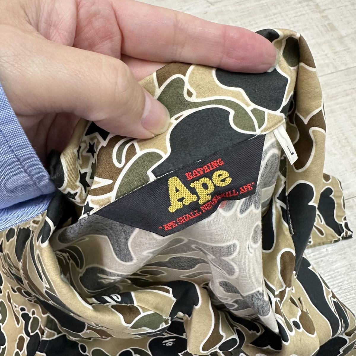 00s Vintage A BATHING APE ヴィンテージ ア ベイシング エイプ APE CAMO エイプ カモ オープンカラー シャツ ARCHIVE アーカイブ size L_画像7