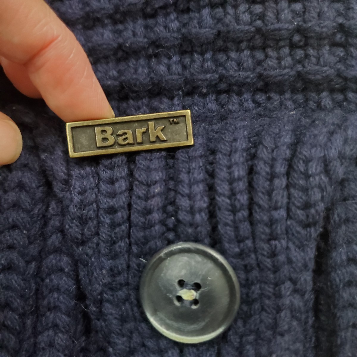 BARK Burke вязаный полупальто "даффл коут" Италия производства темно-синий размер S