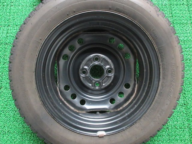 T688【送料無料】155/65R14 超溝高 ブリヂストン スタッドレス VRX 19年製 ホイールセット 4本 激安 ワゴンR スティングレー スペーシア 等_画像9