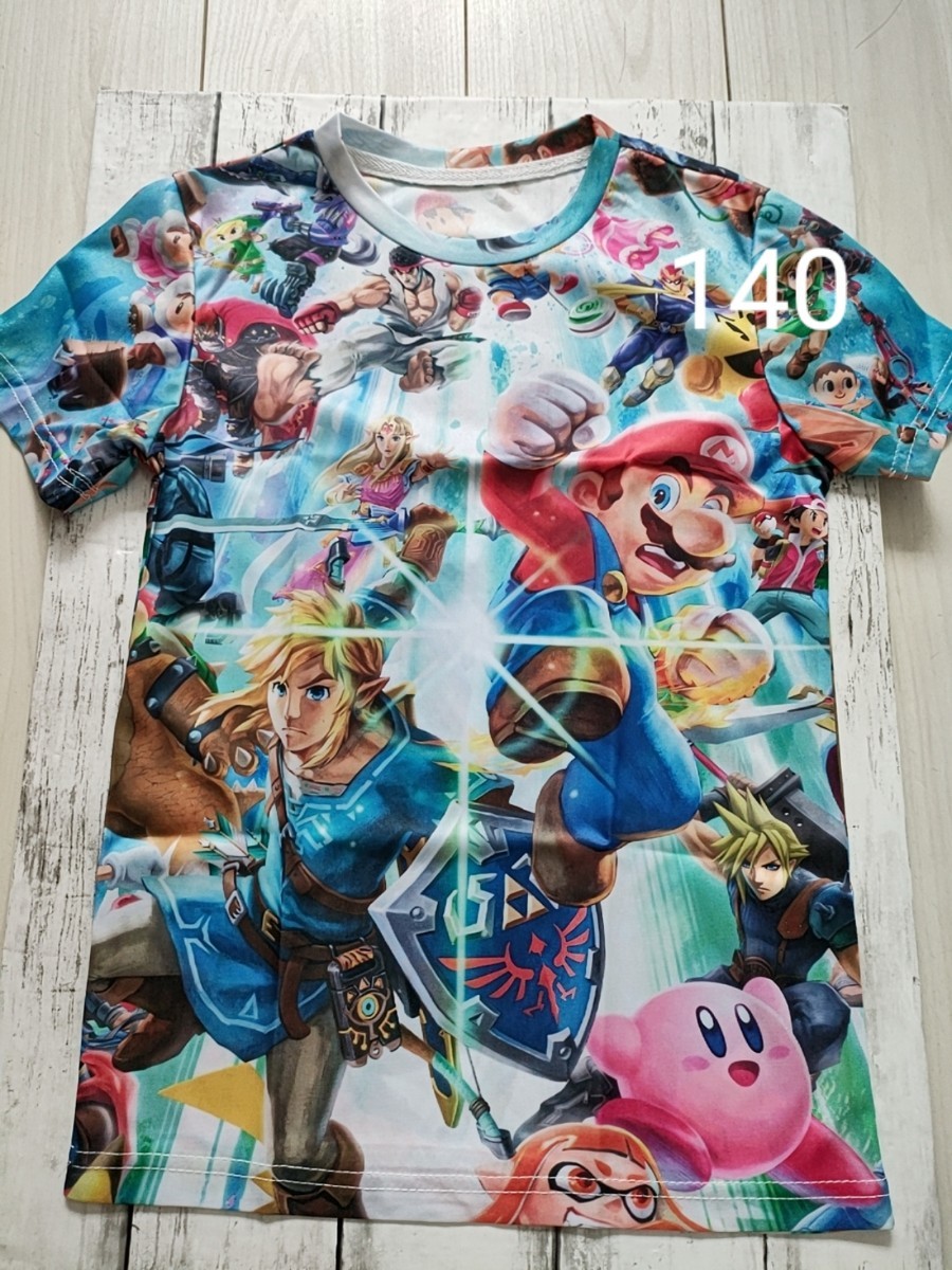 半袖Tシャツ フルグラフィック海外製品 大人気シリーズ140 スマブラ マリオ カービィの画像1