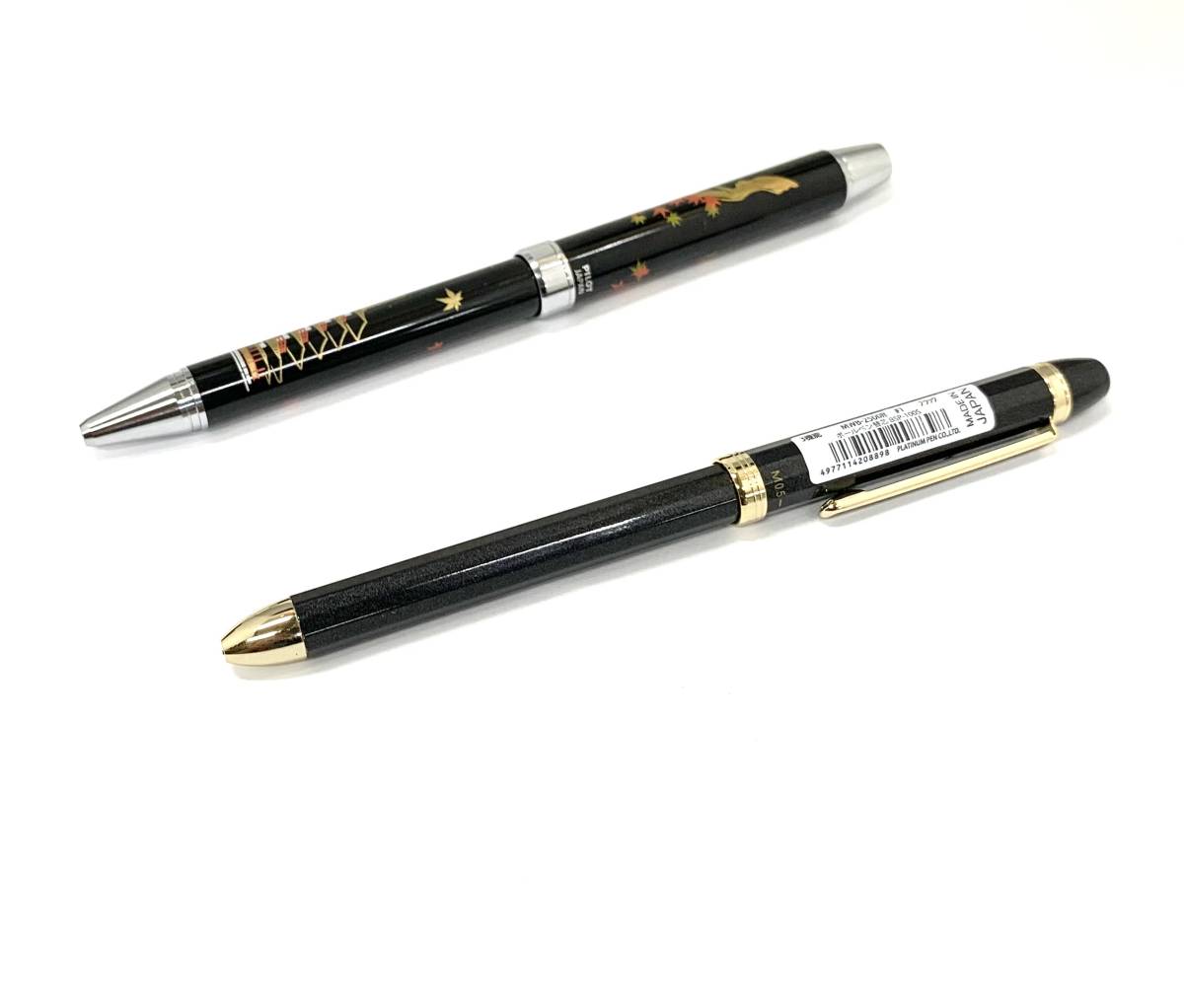 【PILOT / PLATINUM】パイロット　雅絵巻　紅葉と五重塔、プラチナ　ボールペン　MWB-2500R　黒/赤＋シャープペンシル　2本セット_画像1