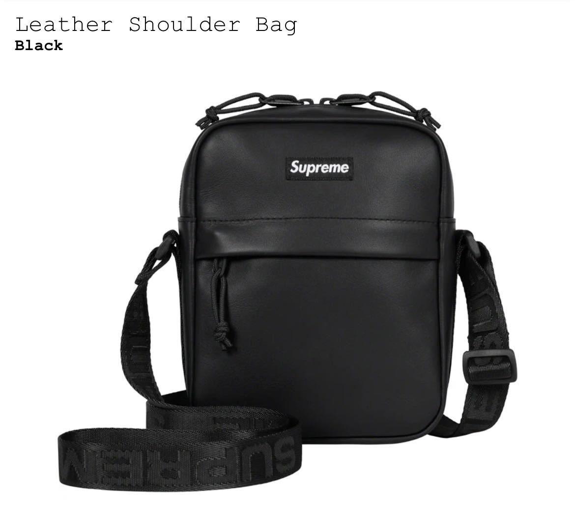 新品 Supreme Leather Shoulder Bag Black / シュプリーム レザー 