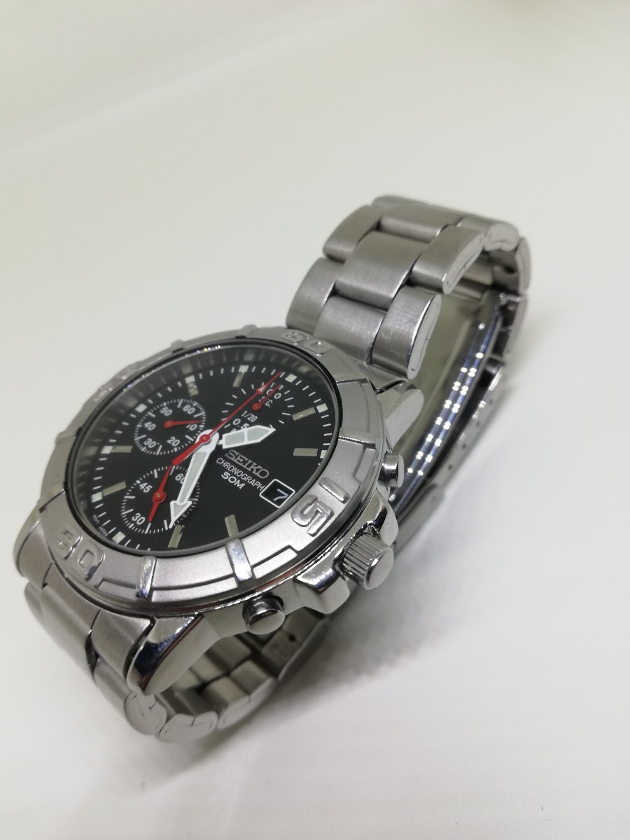 【稼働品】SEIKO セイコー 7T92-0CK0 メンズクォーツクロノグラフ腕時計