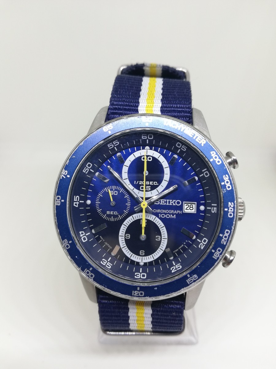 【稼働品】SEIKO セイコー 7T92-0HL0 メンズクォーツクロノグラフ腕時計