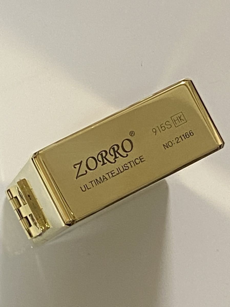刻印あり 新品 ZORRO 超重厚 アーマー ゴールド　 zippo型 オイルライター 削り出し製造 真鍮 無垢 重厚アーマー 擦れあり_画像2
