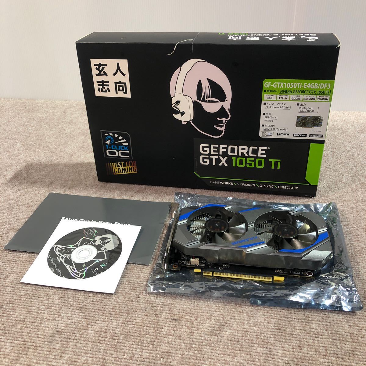 Yahoo!オークション - 玄人志向 GF-GTX1050Ti-E4GB/DF3 GE...