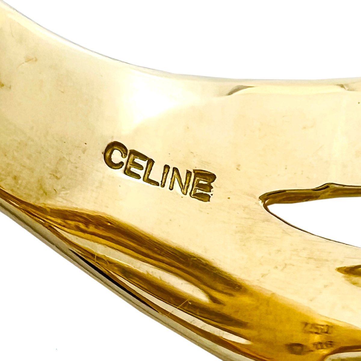 CELINE　セリーヌ　リング　ヴィンテージ　ロゴ　ダイヤモンド　K18　YG　750　12号　指輪　_画像9