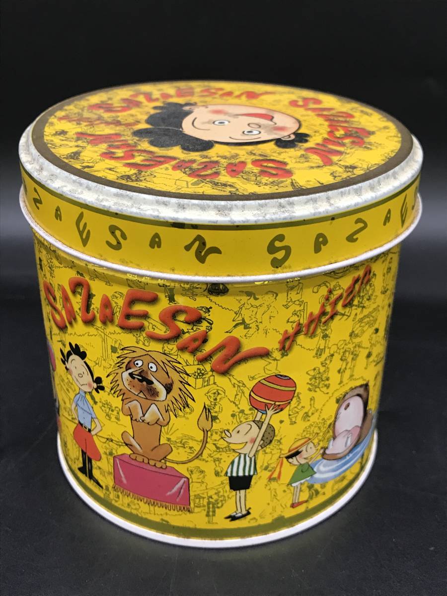 1030-17* Sazae-san retro empty can confection can case . earth production Hasegawa block .