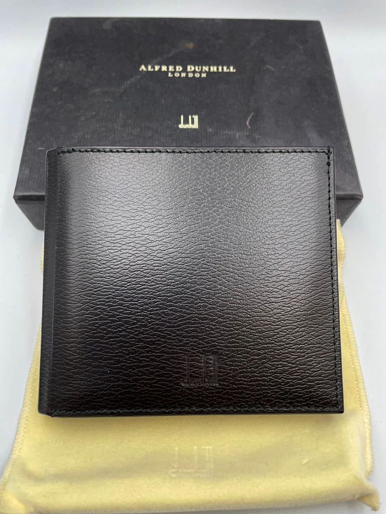 未使用品　ダンヒル　二つ折り財布　ブラック　小銭入れ付き　メンズ　コインケース　カードケース