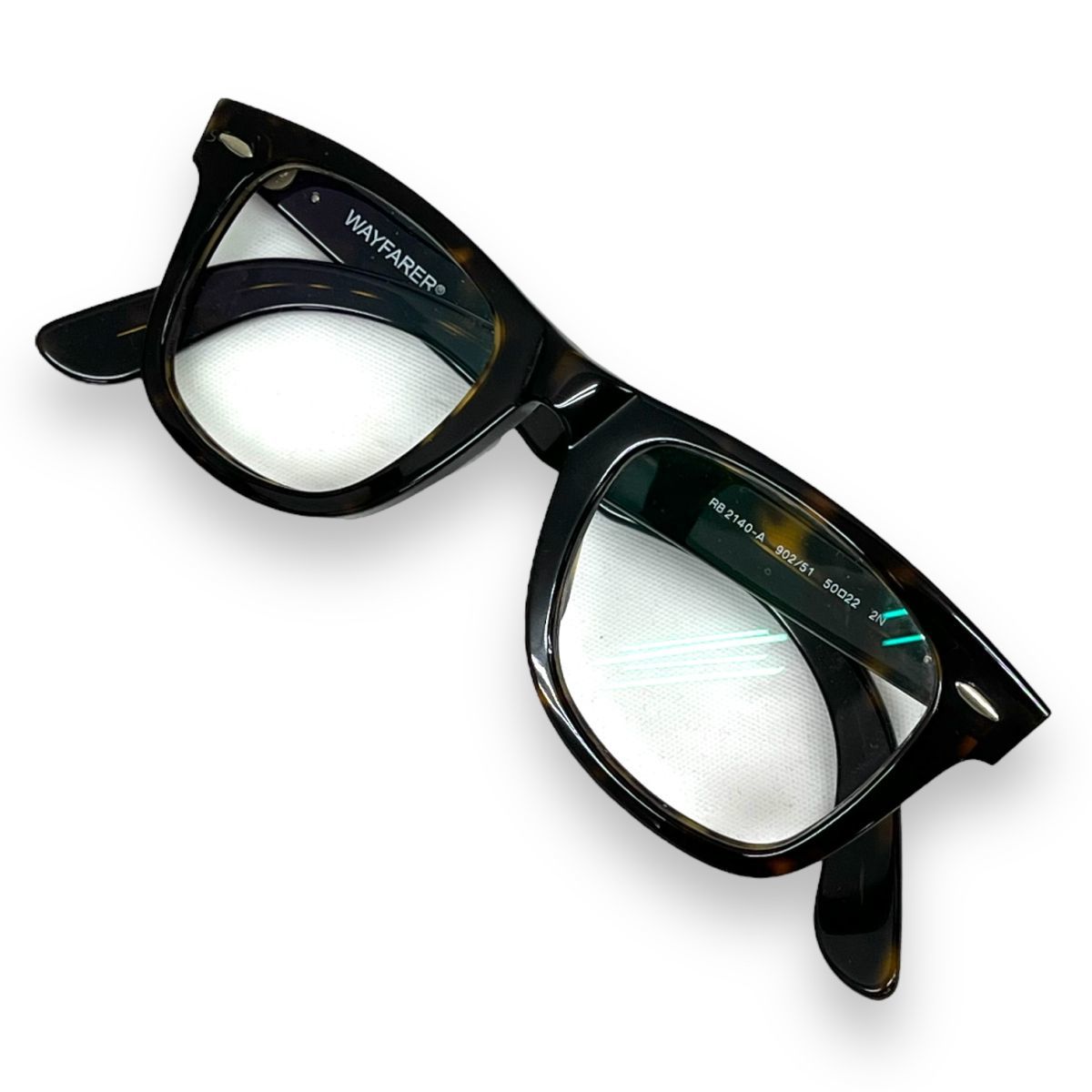 Ray-Ban レイバン メガネフレーム 眼鏡 アイウェア ファッション ブランド ウェイファーラー Wayfarer ウェリントン RB2140 ケース付_画像2