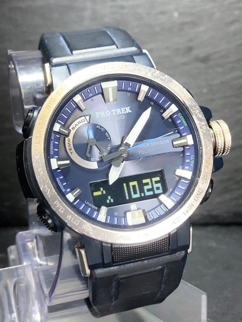 美品 CASIO カシオ PROTRECK プロトレック 腕時計 クライマーライン 電波ソーラー アナデジ腕時計 多機能腕時計 10気圧防水 PRW-60-2A_画像5