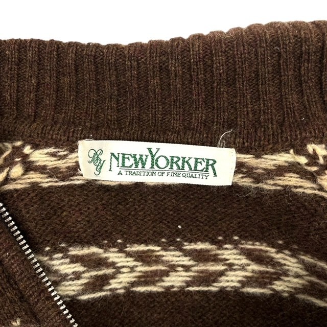 美品 NEWYORKER ニューヨーカー 服 セーター ファッション トップス 長袖 カーディガン 衣類 防寒 ノルディック 15サイズ_画像3