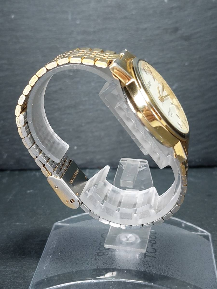 スクリプト SCRIPT ジェイ・アクシス J-AXIS WATER RESIST 10BAR アナログ 腕時計 ゴールド ホワイト文字盤 新品電池交換済み 動作確認済み_画像3