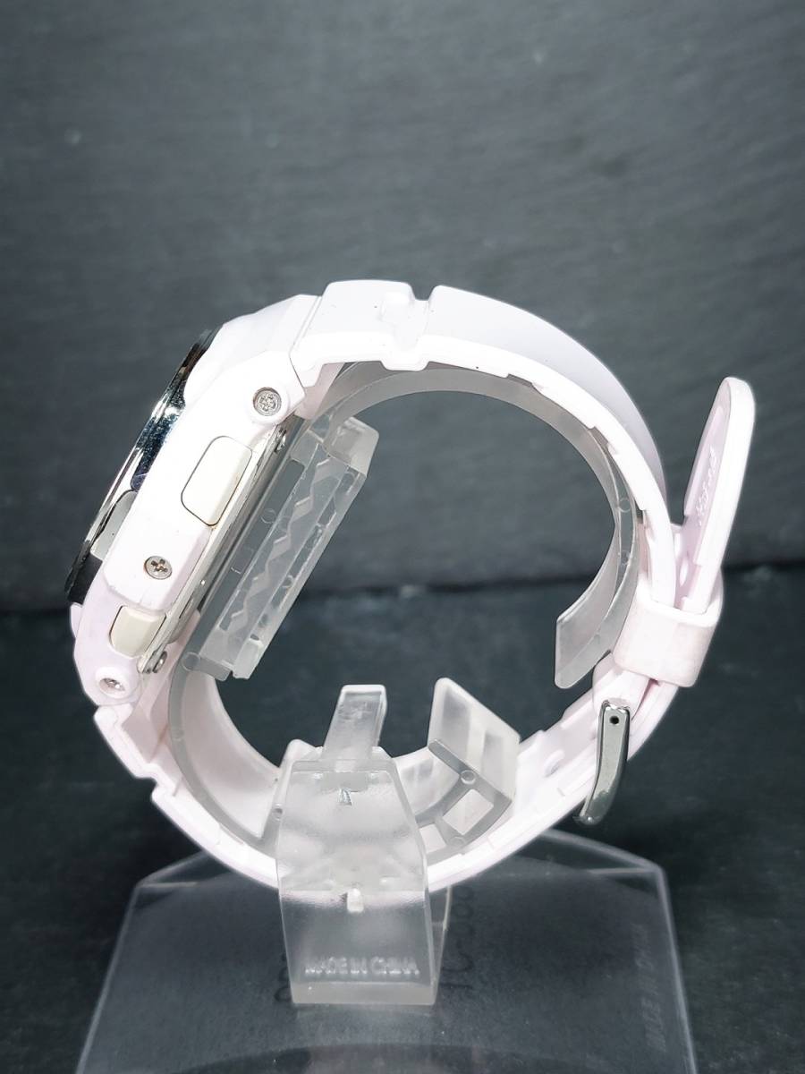 カシオ CASIO ベビージー Baby-G BGA-100 デジアナ 腕時計 ピンク ホワイト シルバー カレンダー ラバーベルト 電池交換済み 動作確認済み_画像4