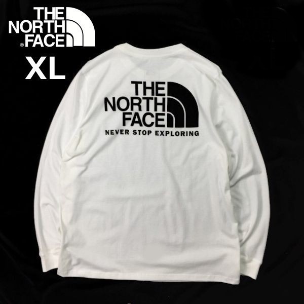 1円～!売切!【正規新品】THE NORTH FACE L/S THROWBACK TEE 長袖 Tシャツ ロンT US限定 バックプリント 男女兼用 キャンプ(XL)白 180902-15_画像2