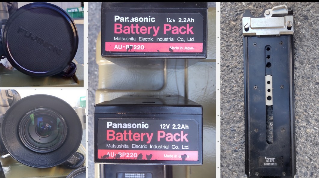 Y2678 業務用ビデオカメラ Pansonic WV-F250 AG-7450 レンズ FUJINON S14X7.5 BRM-4 1:1.4/7.5-105mm Battery Pack×3_画像8