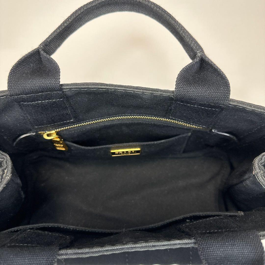 全ての 137【美品】プラダ PRADA ミニ カナパ S 三角ロゴ ブラック 黒