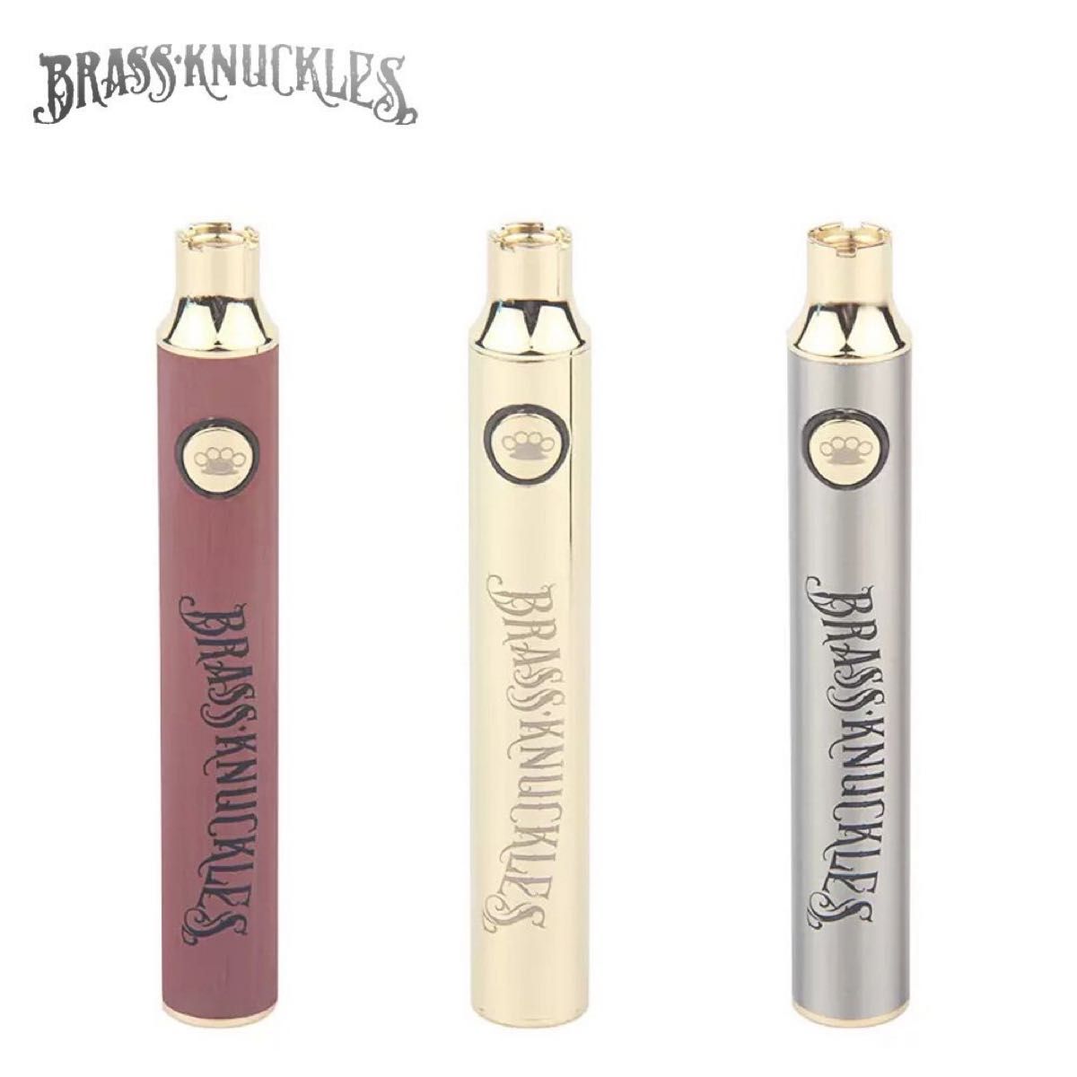 BRASS KNUCKLES　510規格 VAPEペン型バッテリー　大容量900mah【シルバー】