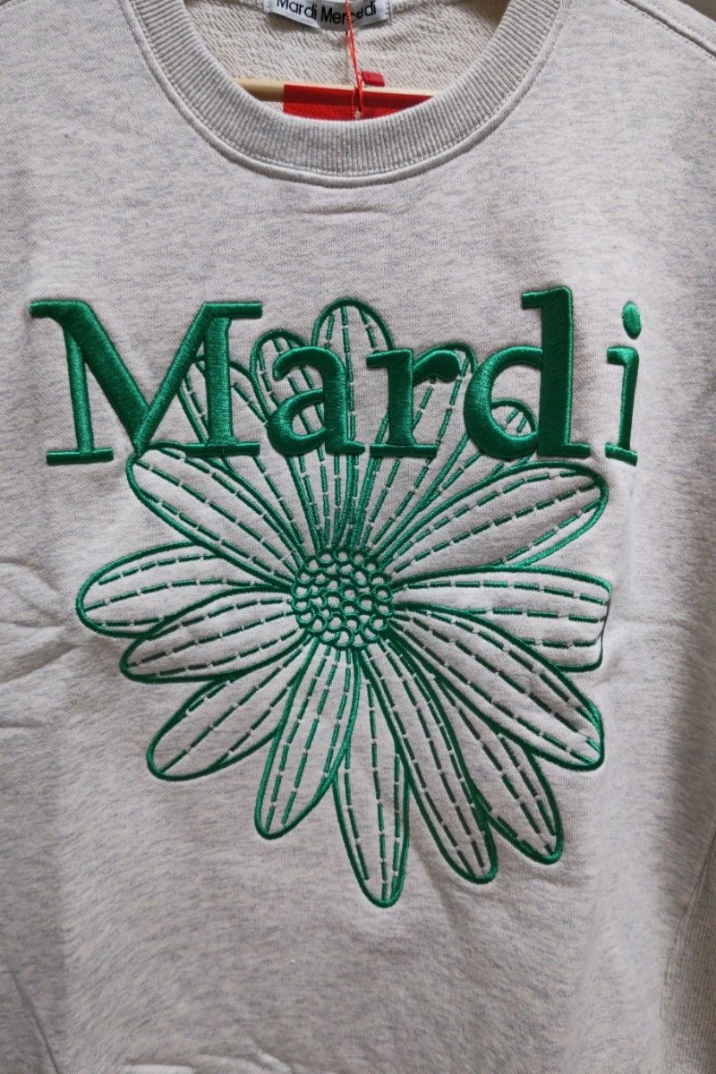 マルディメクルディMardi Mercredi 刺繍スウェット オートミール 緑-