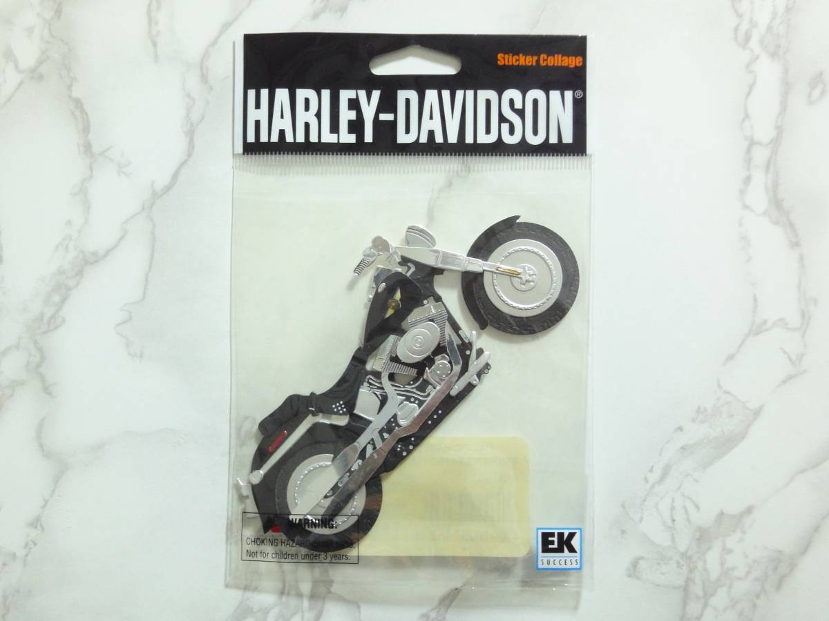 HARLEY-DAVIDSON　ハーレーダビッドソン　ファットボーイモーター　ステッカーコラージュ　立体 バイク_画像1