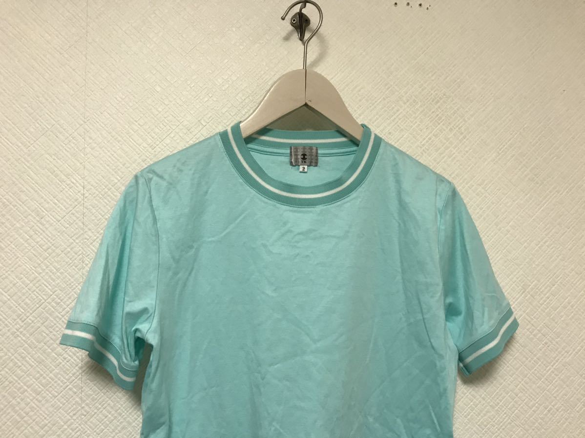 本物タケオキクチtkTAKEOKIKUCHIコットンリブ半袖Tシャツメンズサーフアメカジミリタリースーツストリート緑グリーン2M日本製