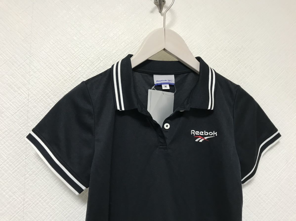  new goods unused genuine article Reebok Reebok Logo embroidery sport polo-shirt with short sleeves lady's Surf American Casual military Work Golf sport Jim M black black 