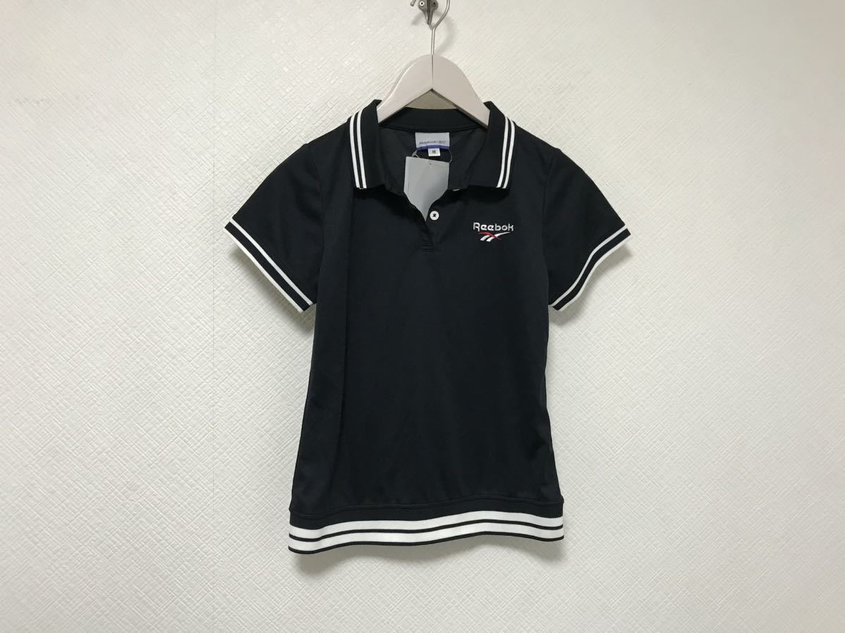  new goods unused genuine article Reebok Reebok Logo embroidery sport polo-shirt with short sleeves lady's Surf American Casual military Work Golf sport Jim M black black 