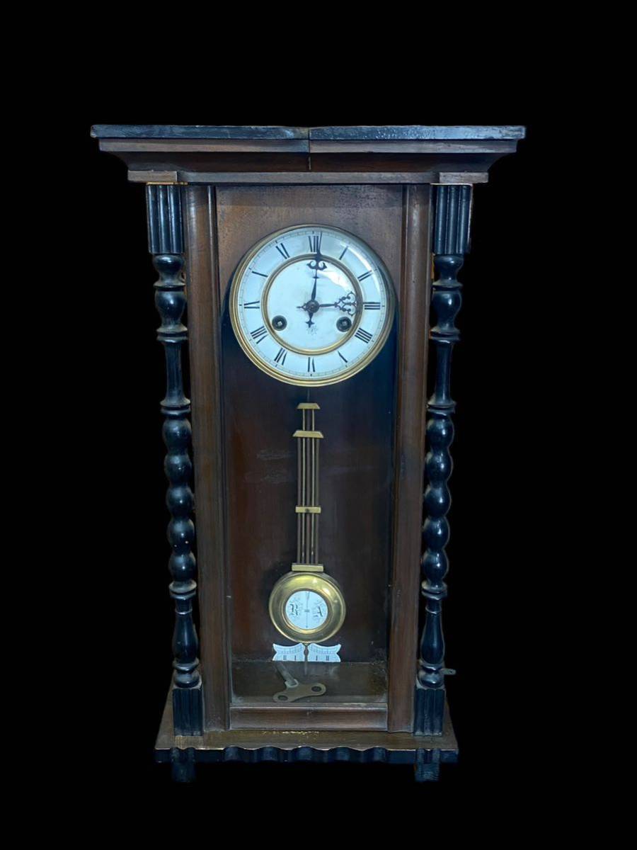 ◇古時計 振り子時計 ぜんまい式 アナログ 壁掛け時計 柱時計 当時物