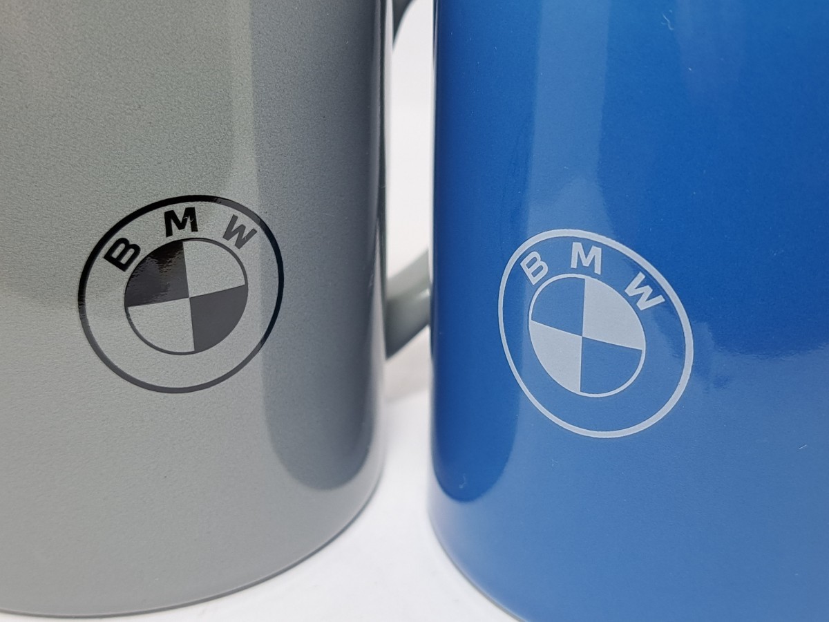 BMW エンブレム ペア マグカップ 未使用 ブルー グレー 陶器_画像5