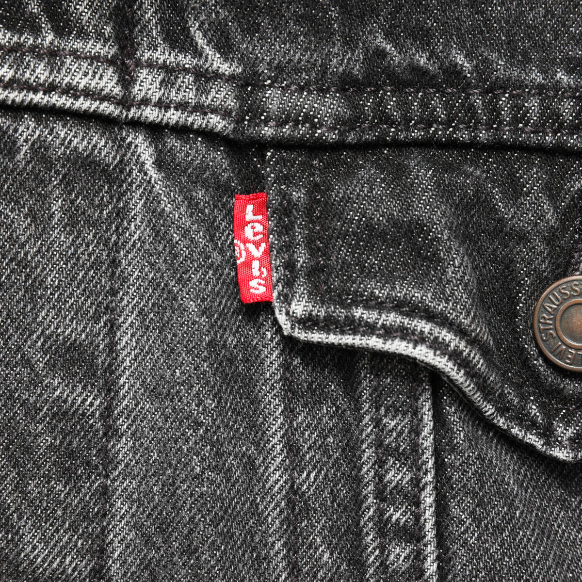 Levi'sリーバイス◆チャイナ製 重ね着スタイル デニムジャケット◆ブラック◆サイズL_画像5