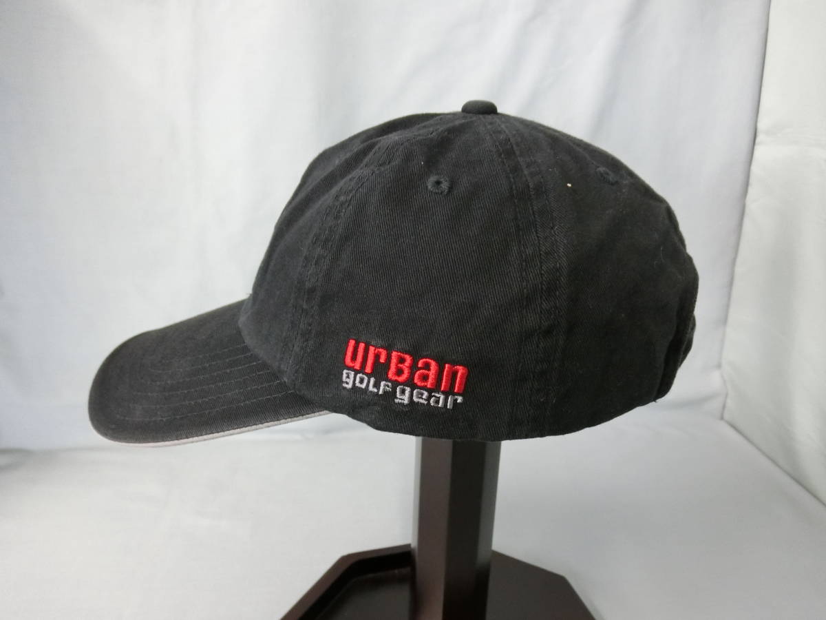 Urban Golf Gear ゴルフ キャップ 黒 ブラック サイズフリー 帽子 cap 刺繍 ストラップバック アーバンゴルフギア 古着の画像4