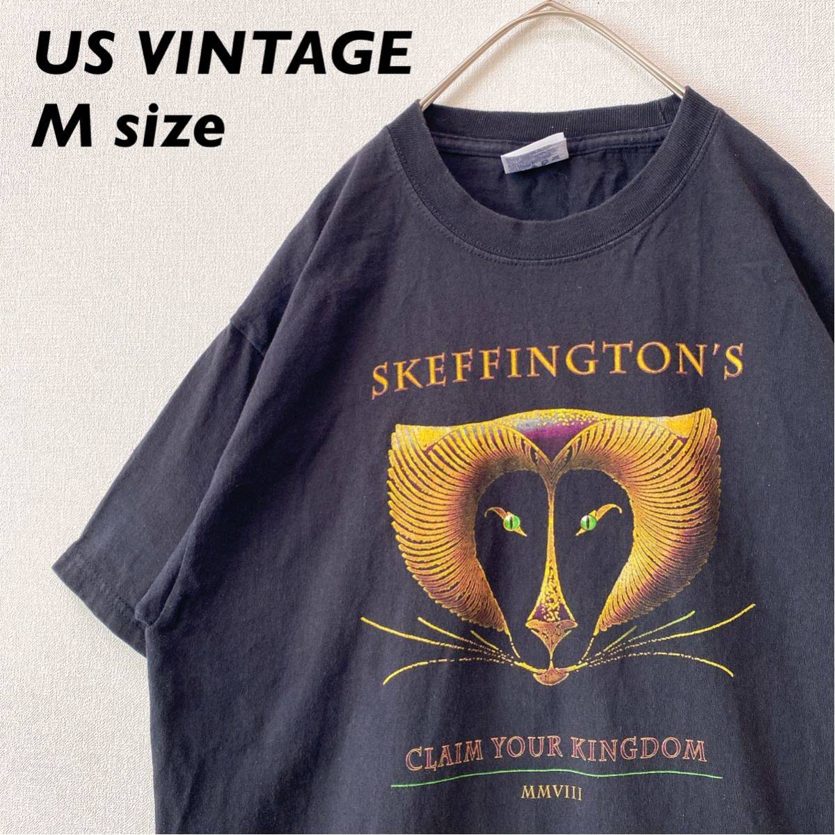 US古着　半袖Tシャツ　スケフィントンズ　バンドTシャツ　バックプリント　Mサイズ　ユニセックス　黒色　ビッグプリント_画像1