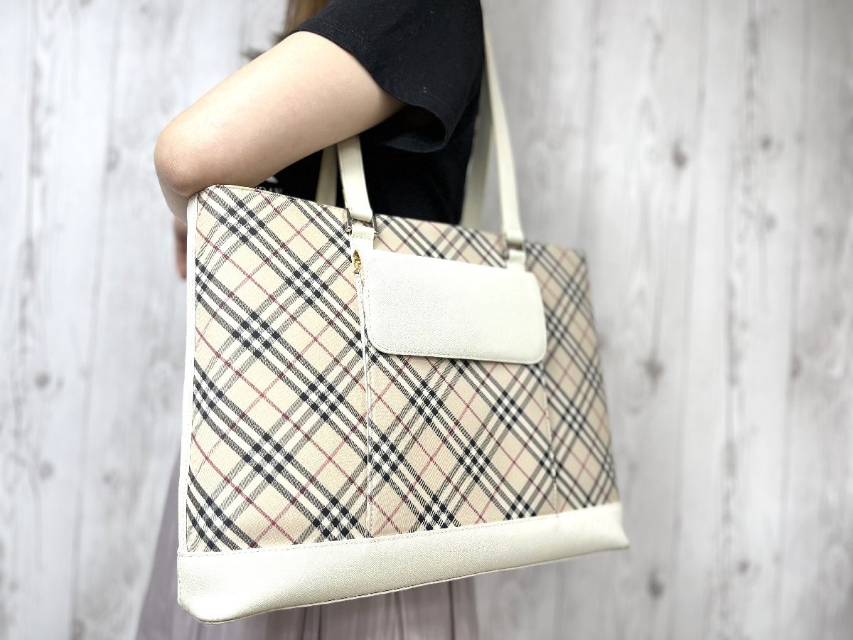 極美品 BURBERRY バーバリー ノバチェック トートバッグ ショルダー