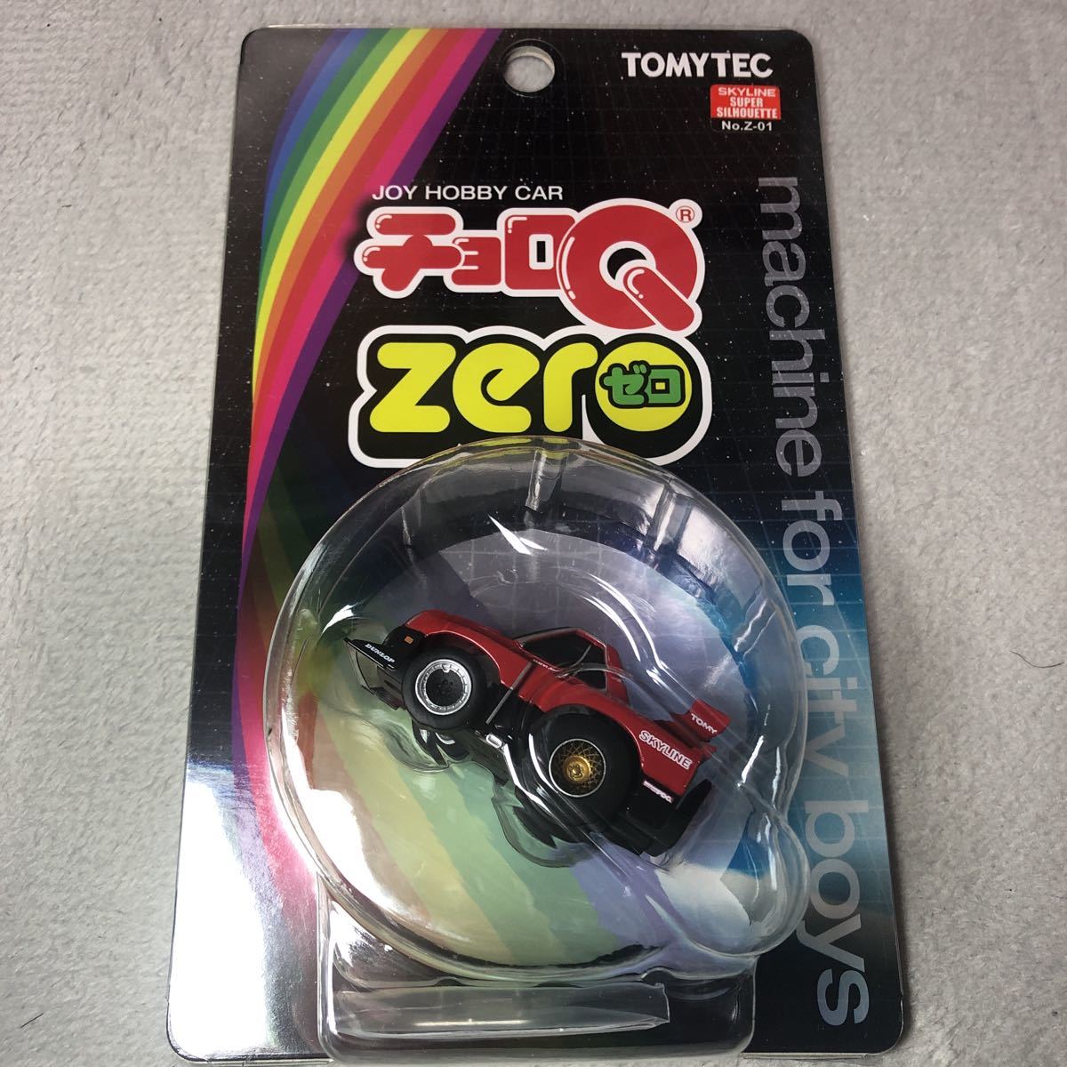 未開封＊チョロQ ZERO Z-01f スカイラインスーパーシルエット 赤／黒82年仕様(ジオラマなどに、プルバッカー_普通のチョロQとの比較です。