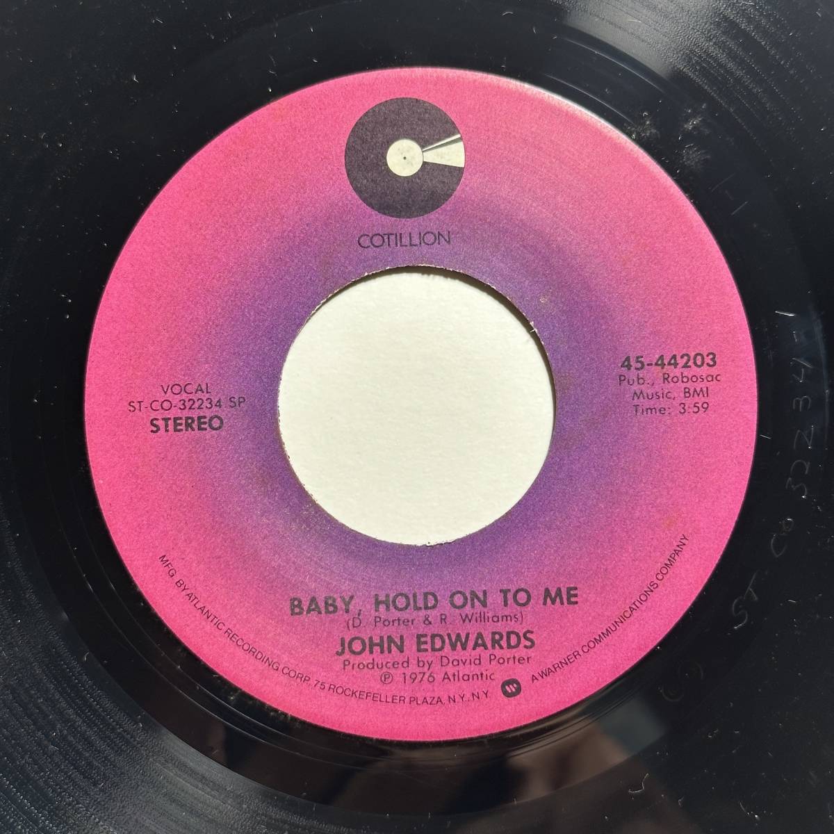 John Edwards・The Key To My Life / Baby Hold On To Me　US 7”_23101005