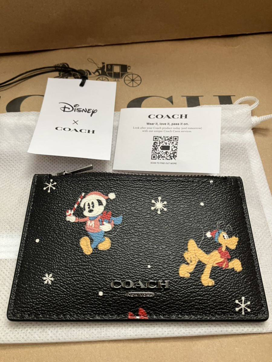 送料込 新品 COACH X ディズニー100周年コラボ ZIPカードケース 小物入 送料込 新品 COACH X ディズニー100周年コラボ ZIPカードケース 小物入