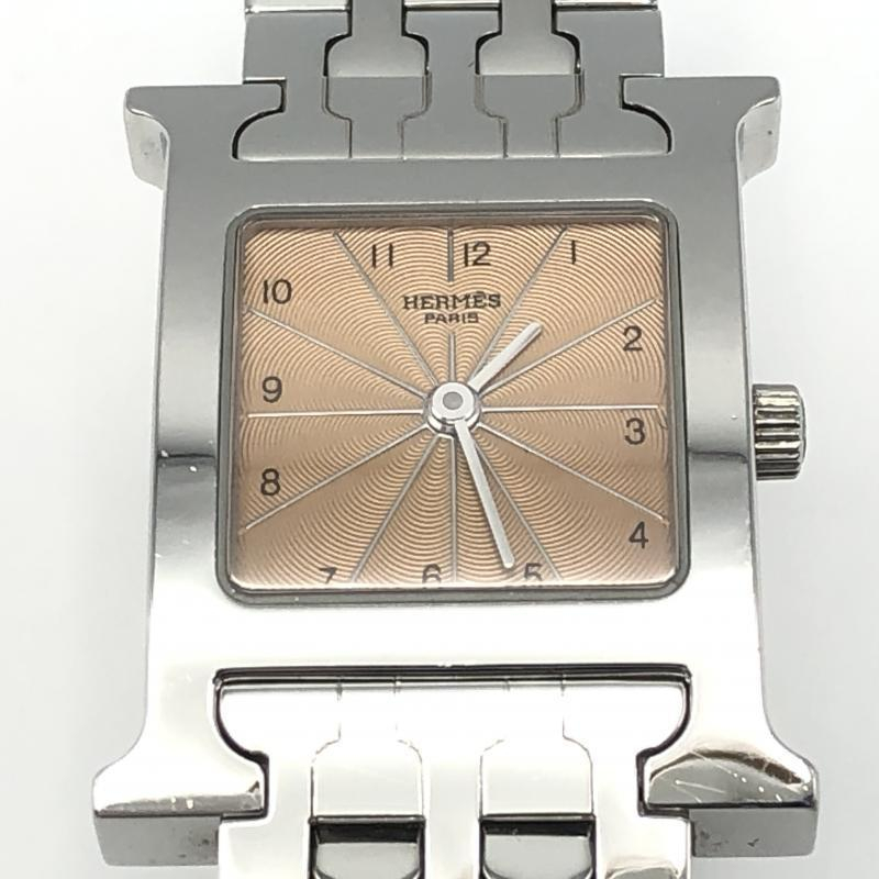 【中古】HERMES Hウォッチ 腕時計 HH1.210 シルバー ピンク エルメス[240010402226]_画像1