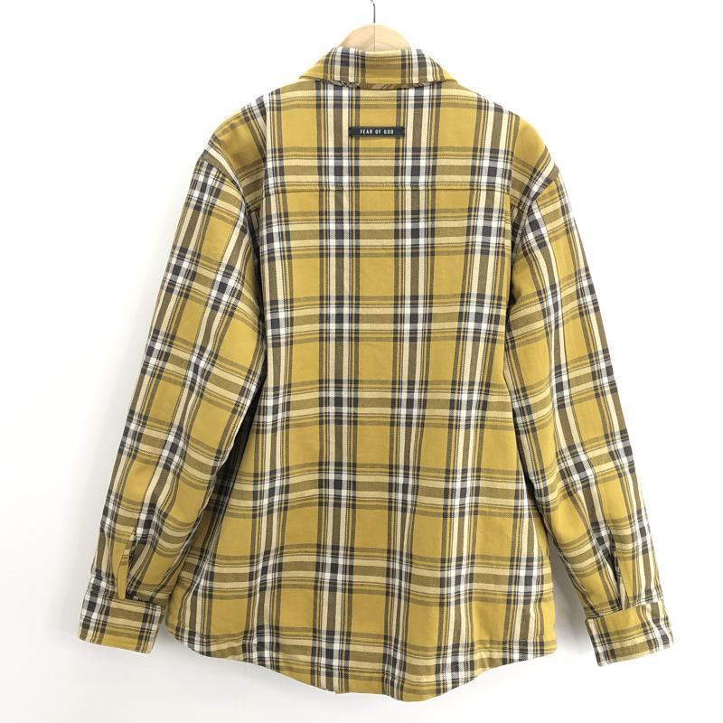 [ used ]FEAR OF GOD flannel shirt jacket S yellow fi blue bgodo[240010405162]