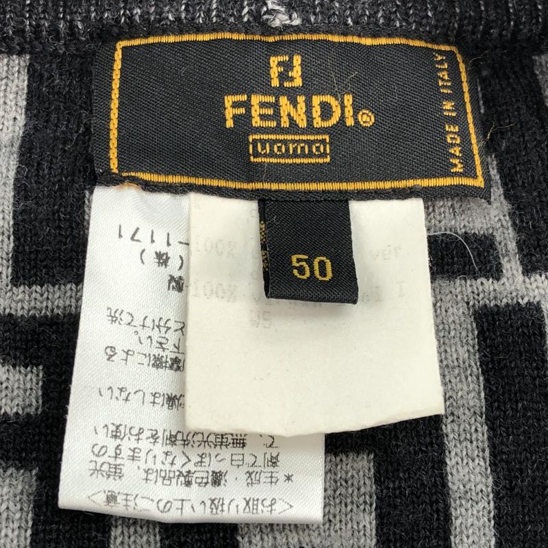 【中古】FENDI ズッカ柄 カーディガン 50 ブラック グレー フェンディ[249105057261]_画像3