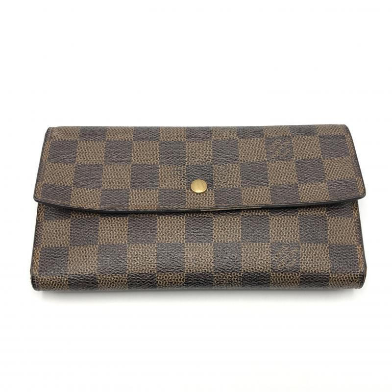 【中古】LOUIS VUITTON ポルトフォイユ・インターナショナル 長財布 ダミエ ブラウン ルイ・ヴィトン[240010405737]