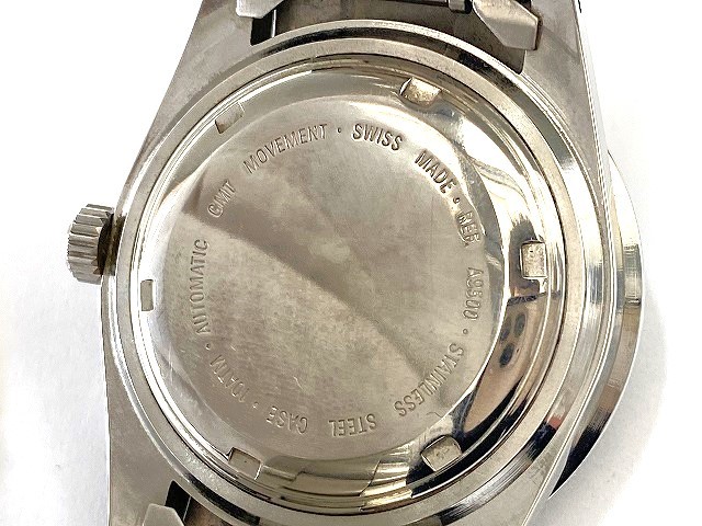 中古 駆動OK INCIPIO インキピオ GMT SS デイト 3針 黒文字盤 メンズ 腕 時計 自動巻き_画像10